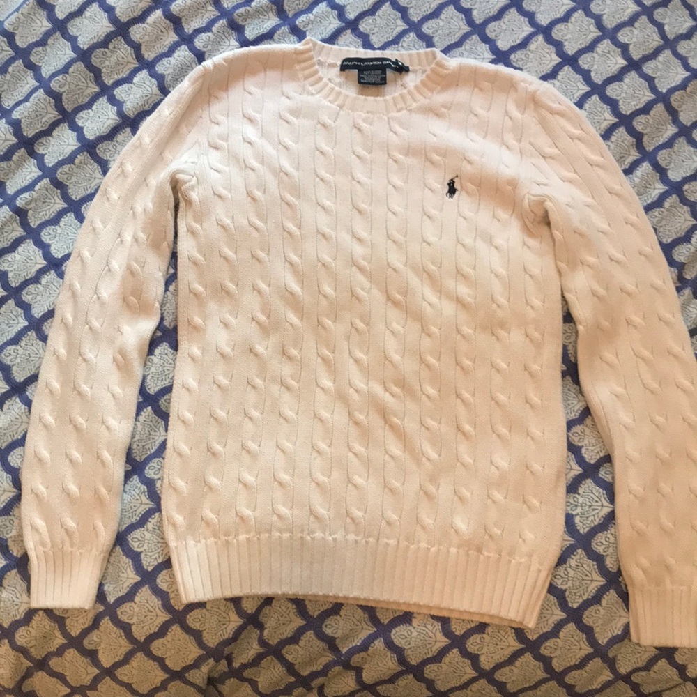White Ralph Lauren Sport (M) cable knit sweater